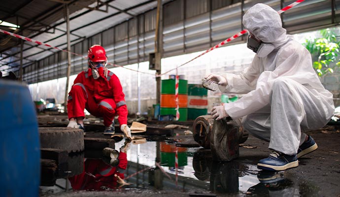 Chemical spill cleanup service