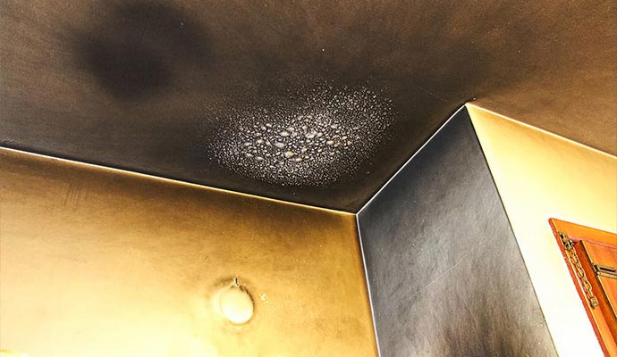 Soot damaged ceiling