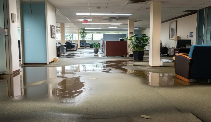 Water damaged commercial space