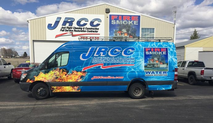 Just Right Cleaning and Construction service vehicle