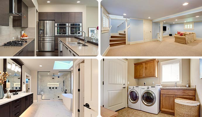 Collage of remodeled house