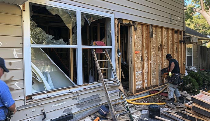 Storm damaged property restoration service