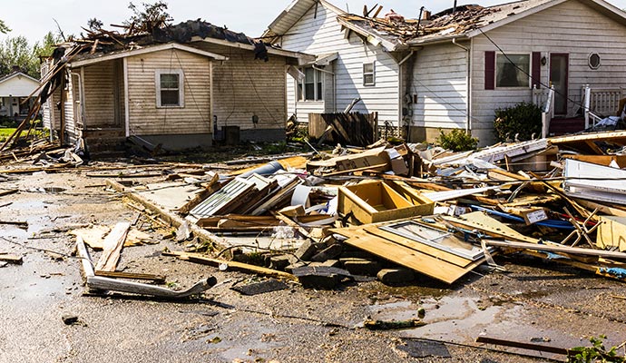 Storm damaged property