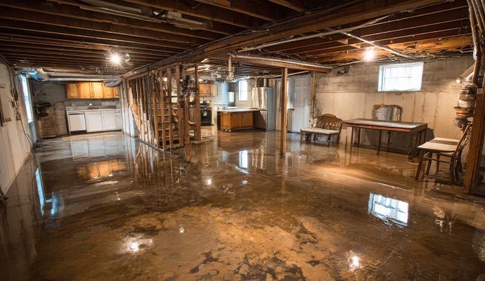 Flood damaged basement