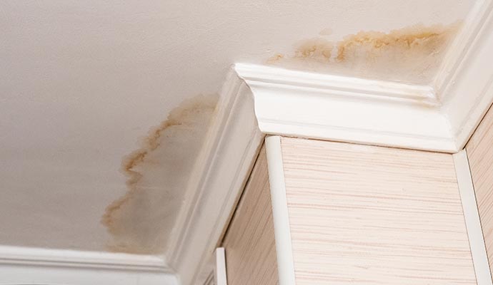 Water stained ceiling